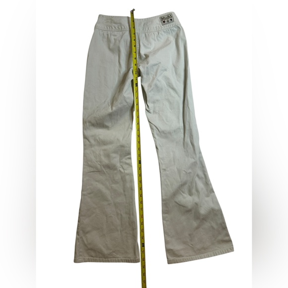 Y2K Festival Fairy Mudd Lace-Up Low Rise Floral Embroidered Flare Jeans Vintage - Picture 9 of 16